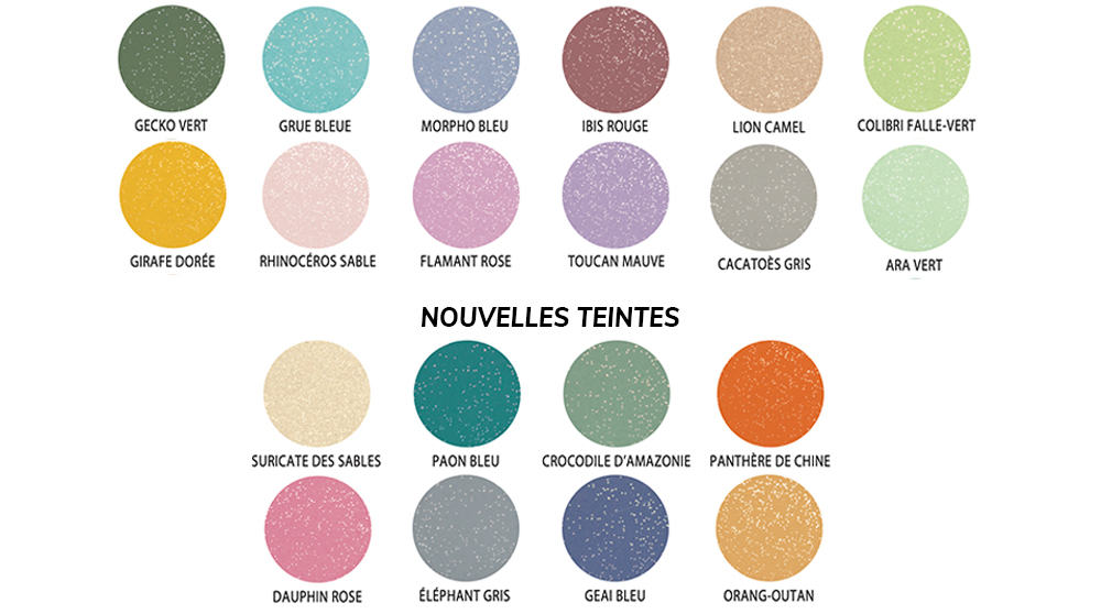 12 teintes peinture Jungle Paillettes Richard Colorants